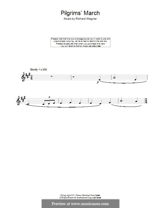 Choir of Pilgrims: para clarinete by Richard Wagner