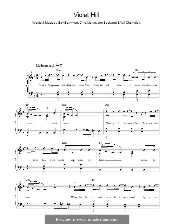 Violet Hill (Coldplay): Facil para o piano by Chris Martin, Guy Berryman, Jonny Buckland, Will Champion
