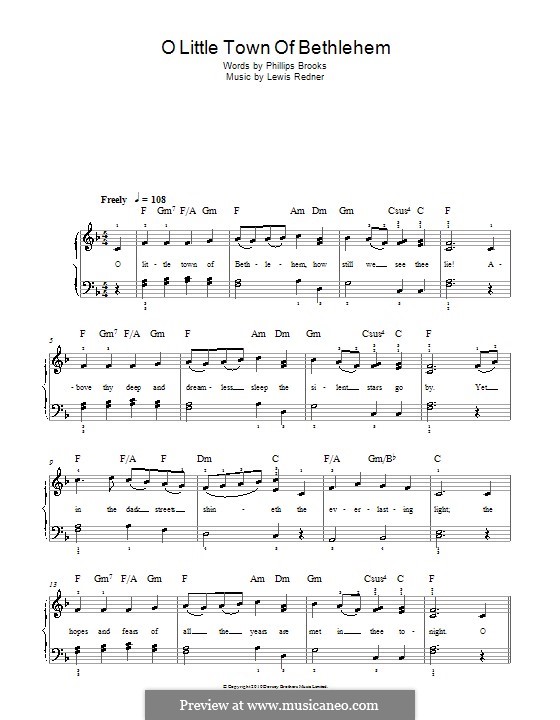 Piano version: Easy notes by Lewis Henry Redner