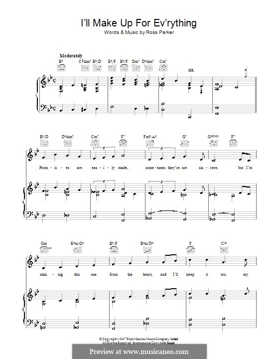 I'll Make Up for Ev'rything (Frank Sinatra): Para vocais e piano (ou Guitarra) by Ross Parker