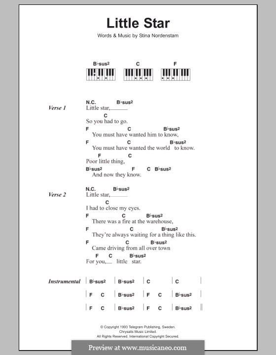 Little Star: letras e acordes para piano by Stina Nordenstam