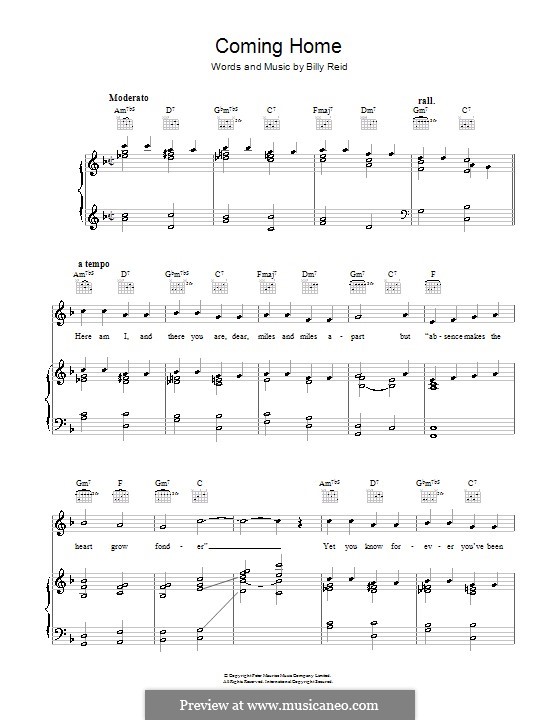 Coming Home: Para vocais e piano (ou Guitarra) by Billy Reid