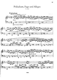 Prelude, Fugue and Allegro, BWV 998: arranjo para piano by Johann Sebastian Bach