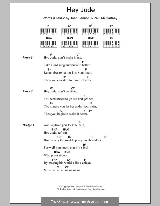 Vocal version: letras e acordes para piano by John Lennon, Paul McCartney