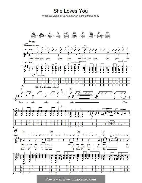 She Loves You (The Beatles): Para guitarra com guia by John Lennon, Paul McCartney