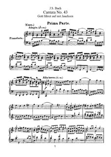 Gott fähret auf mit Jauchzen (God Has Gone Up with a Shout), BWV 43: arranjos para vozes e piano by Johann Sebastian Bach