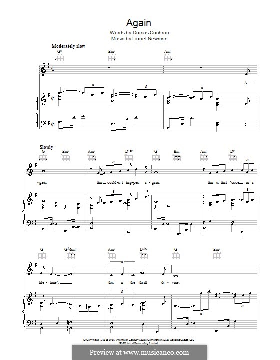 Again: Para vocais e piano (ou Guitarra) by Lionel Newman