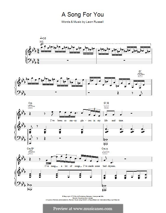 A Song for You: Para voz e piano ou guitarra (Ray Charles) by Leon Russell