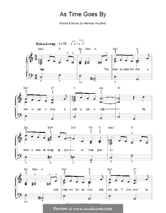 As Time Goes By: Facil para o piano by Herman Hupfeld