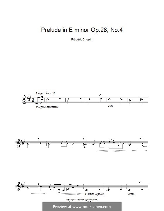 No.4 in E Minor: para clarinete by Frédéric Chopin