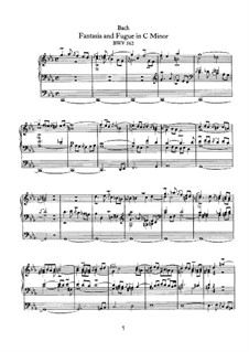 Fantasia and Fugue in C Minor, BWV 562: para orgãos by Johann Sebastian Bach