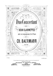 Duo Concertant for Two Clarinets with Piano Accompaniment, Op.33: clarinete parte II by Carl Baermann