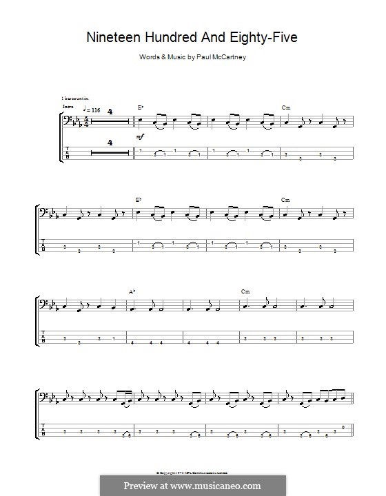 Nineteen Hundred and Eighty Five (Wings): para baixo com guia by Paul McCartney