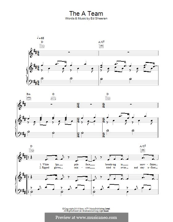 The a Team: For voice and piano or guitar (Birdy) by Ed Sheeran