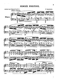 Eight Piano Pieces, Op.32: Piece No.6 (Pensée fugitive) by Woldemar Bargiel