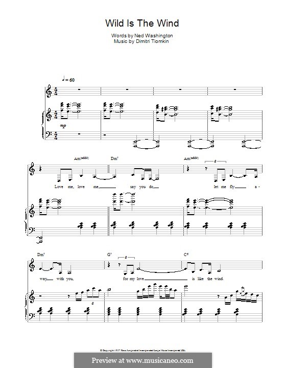Wild is the Wind: para voz e piano ou guitarra (Nina Simone) by Dimitri Tiomkin