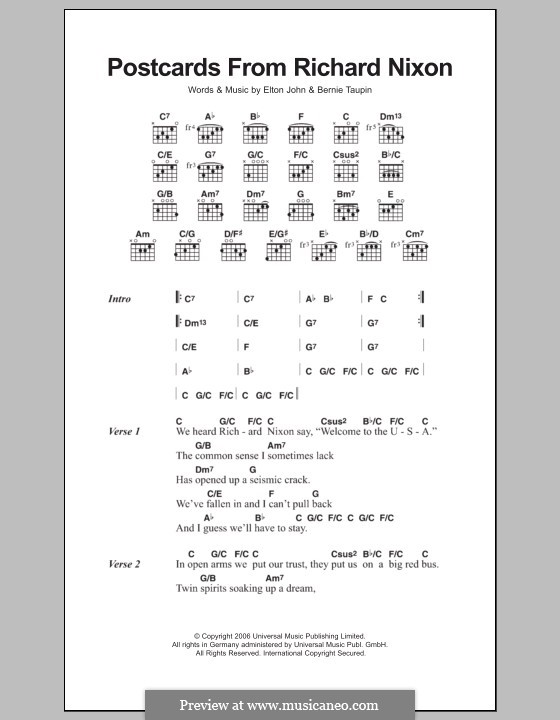 Postcards from Richard Nixon por E. John Partituras on músicaNeo