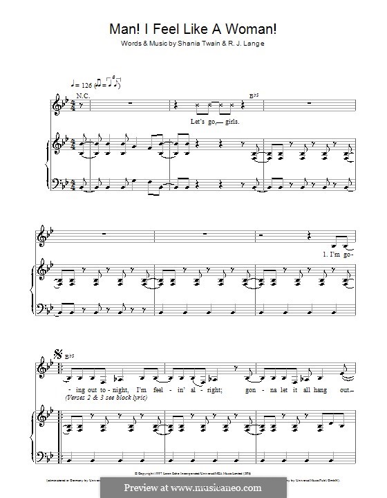Man! I Feel Like a Woman! por R.J. Lange, S. Twain em músicaNeo