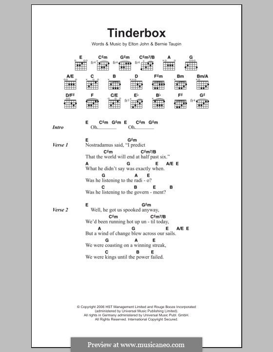 Tinderbox: Letras e Acordes by Elton John