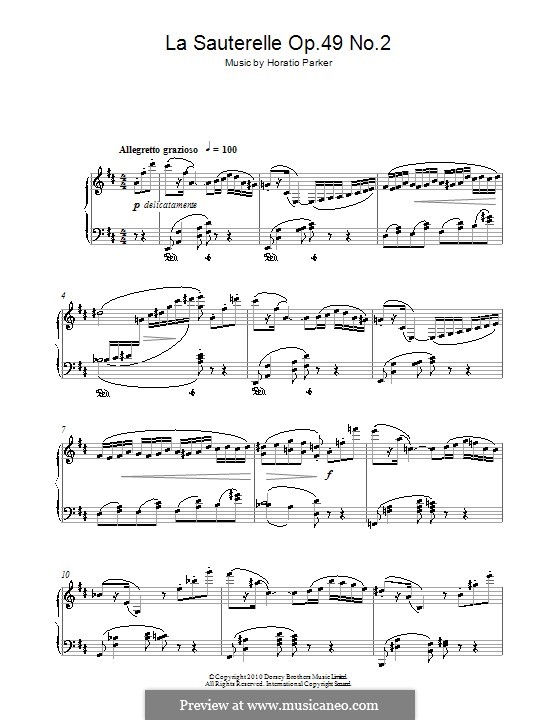 Three Characteristic Pieces, Op.49: No.2 La sauterelle by Horatio Parker