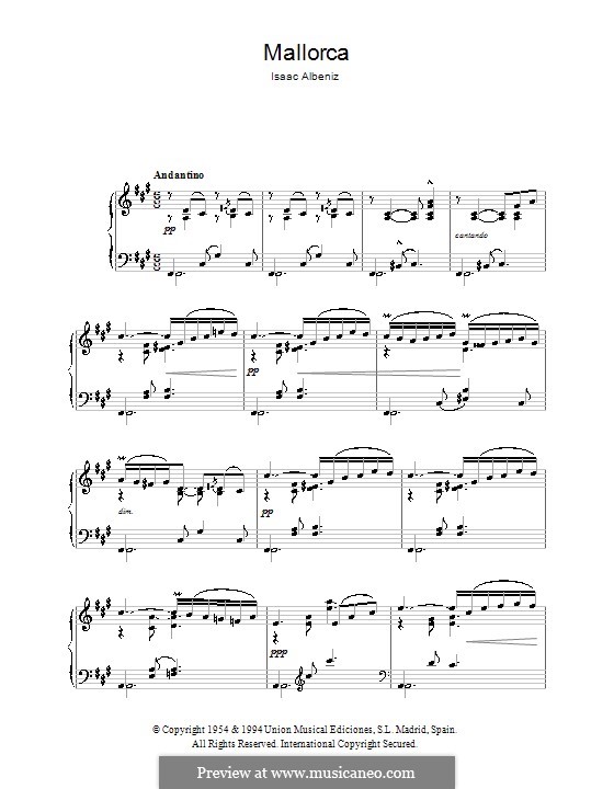 Mallorca, Op.202: Para Piano by Isaac Albéniz