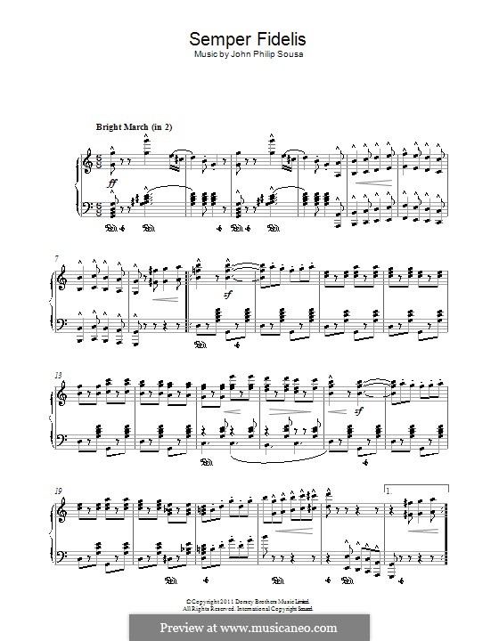 Semper Fidelis : Para Piano by John Philip Sousa