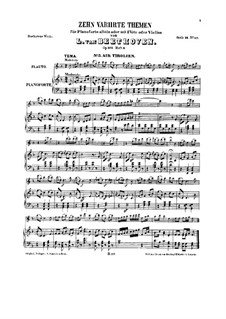 Ten Themes with Variations for Flute (or Violin) and Piano, Op.107: book III by Ludwig van Beethoven