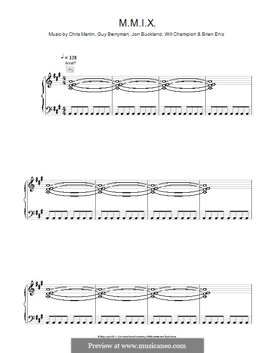 M.M.I.X. (Coldplay): Para vocais e piano (ou Guitarra) by Brian Eno, Chris Martin, Guy Berryman, Jonny Buckland, Will Champion