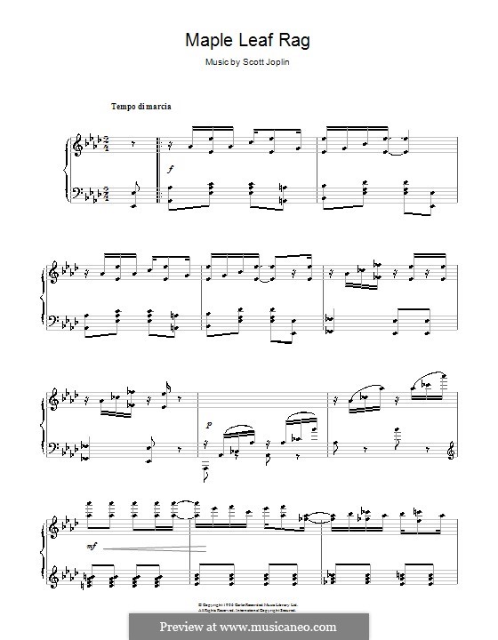 Maple Leaf Rag (Printable Scores): Para Piano by Scott Joplin