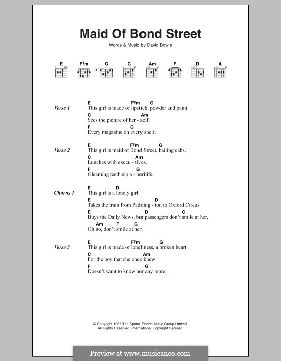 Maid of Bond Street: Letras e Acordes by David Bowie