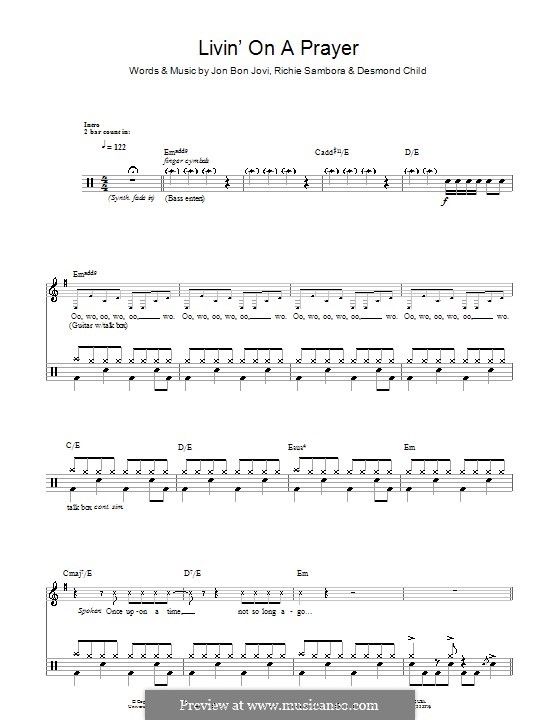 Instrumental version: Drum set by Desmond Child, Jon Bon Jovi, Richie Sambora
