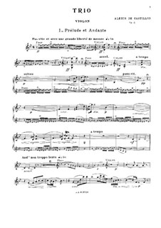 Piano Trio in B Flat Major, Op.4: parte do violino by Alexis de Castillon