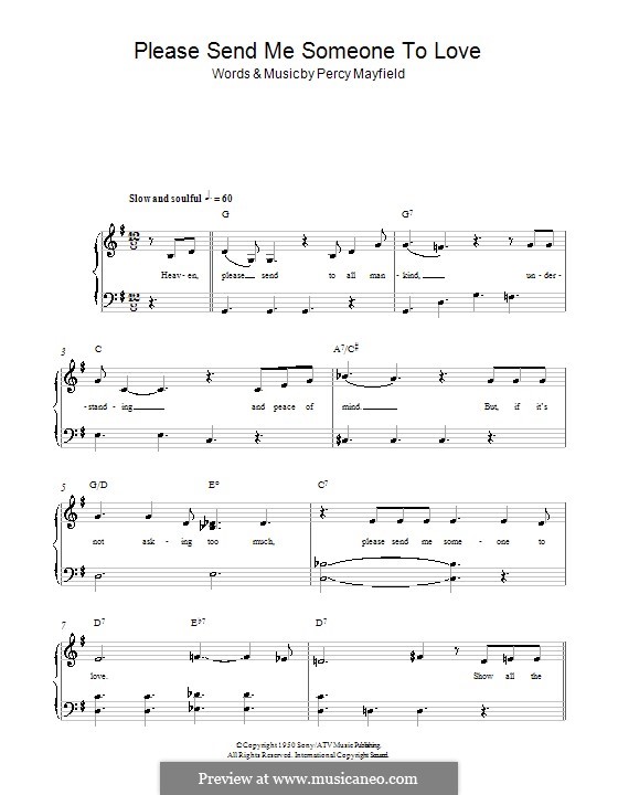 Please Send Me Someone to Love: Facil para o piano by Percy Mayfield