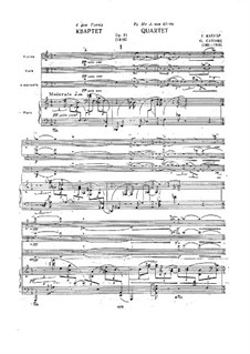 Piano Quartet in A Minor, Op.31: movimento I by Georgy Catoire