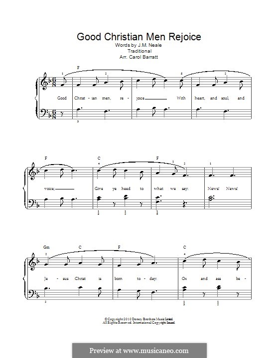 Good Christian Men, Rejoice: Para vocais e piano by folklore