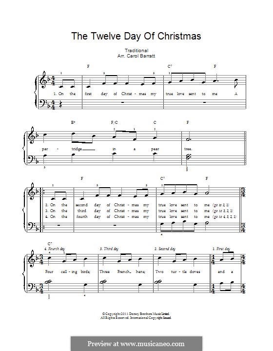 The Twelve Days of Christmas: Para vocais e piano by folklore