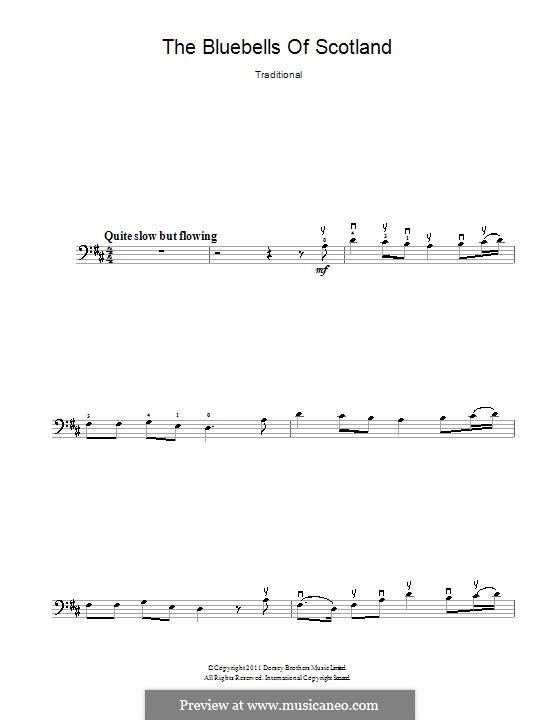 The Blue Bells of Scotland: para violoncelo by folklore