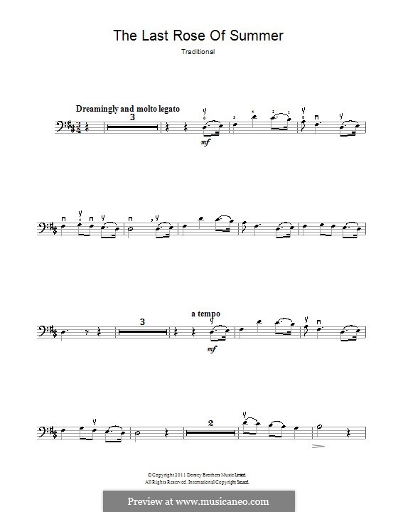 The Last Rose of Summer: para violoncelo by folklore