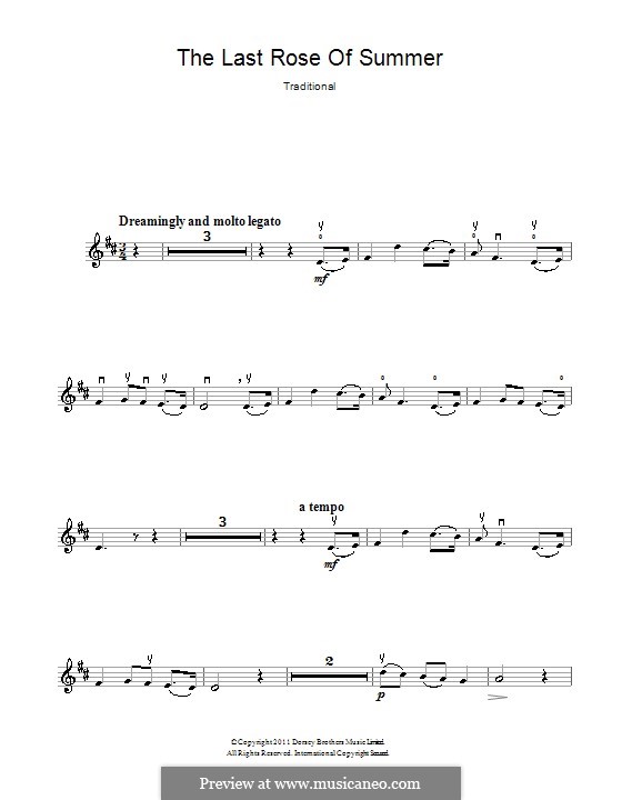 The Last Rose of Summer: para violino by folklore