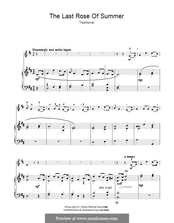 The Last Rose of Summer: para violino by folklore