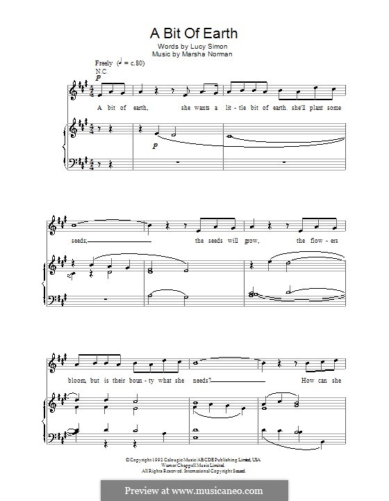 A Bit of Earth (Charlotte Church): Para vocais e piano (ou Guitarra) by Marsha Norman