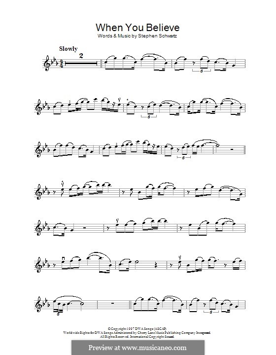 When You Believe (from The Prince of Egypt): para violino by Stephen Schwartz