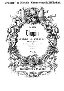 No.7 in C Sharp Minor: Arrangement for string quartet – viola part by Frédéric Chopin