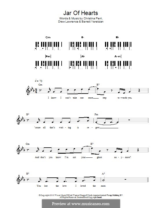 Jar of Hearts: para teclado by Barrett Yeretsian, Christina Perri, Drew Lawrence