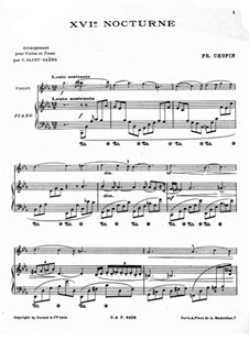 Nocturnes, Op.55: No.2, para violino e piano by Frédéric Chopin