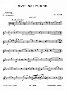 Nocturnes, Op.55: No.2 para violino e piano - parte solo by Frédéric Chopin