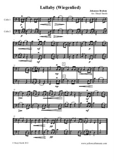 No.4 Cradle Song: para dois violoncelo by Johannes Brahms