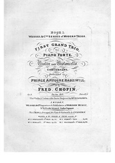 Piano Trio in G Minor, Op.8: Partes by Frédéric Chopin