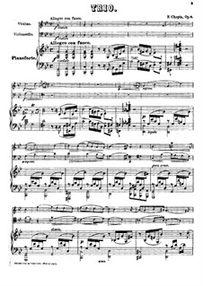 Piano Trio in G Minor, Op.8: Partitura completa by Frédéric Chopin