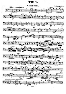 Piano Trio in G Minor, Op.8: parte violoncelo by Frédéric Chopin